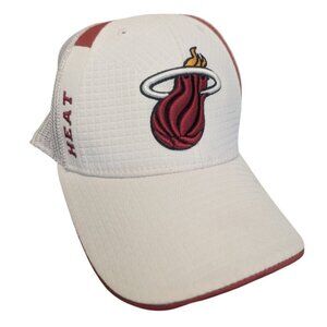 Miami Heat Adidas White & Red Mesh Cap NBA